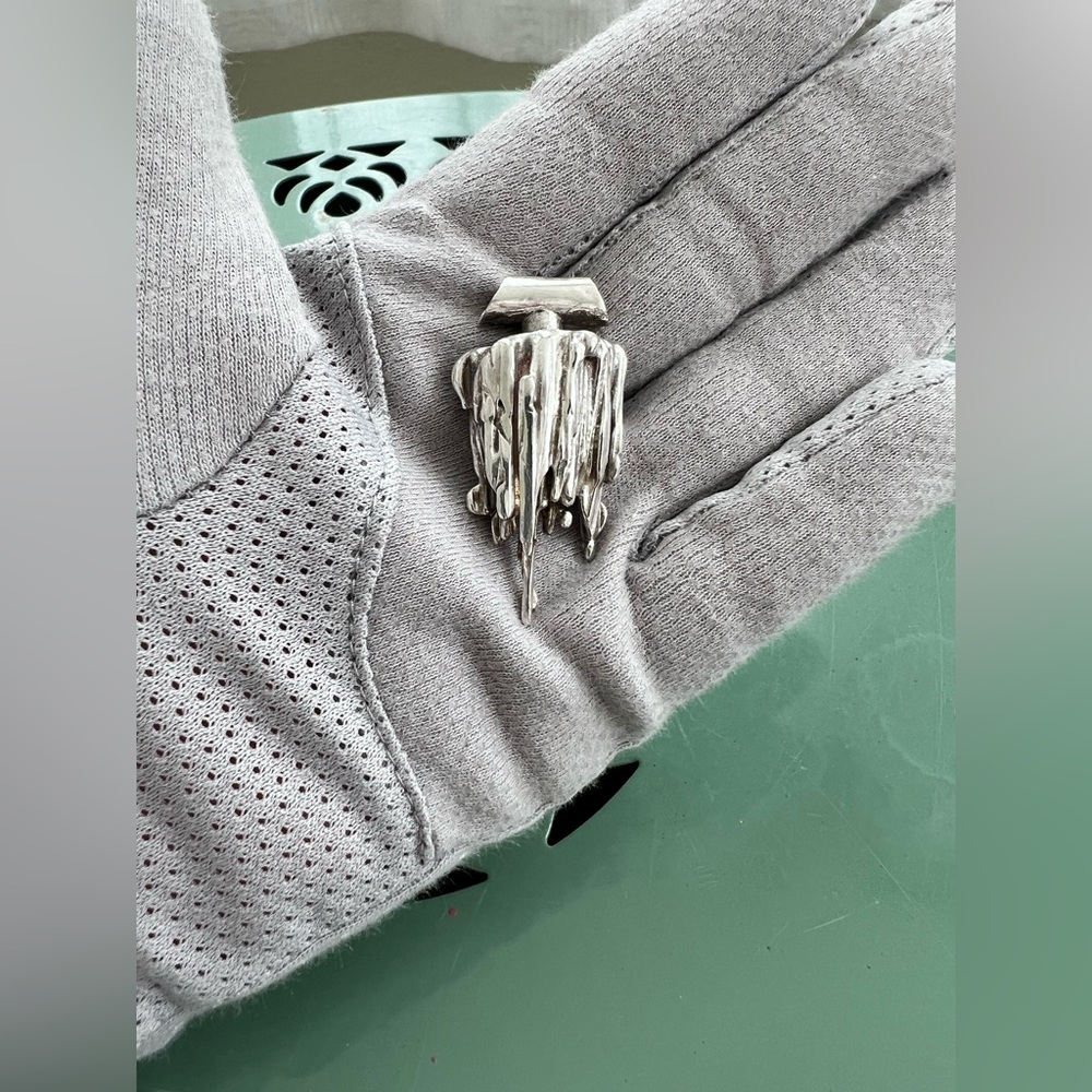 Mid Century Solid Silver Brutalist Modernist Abst… - image 3